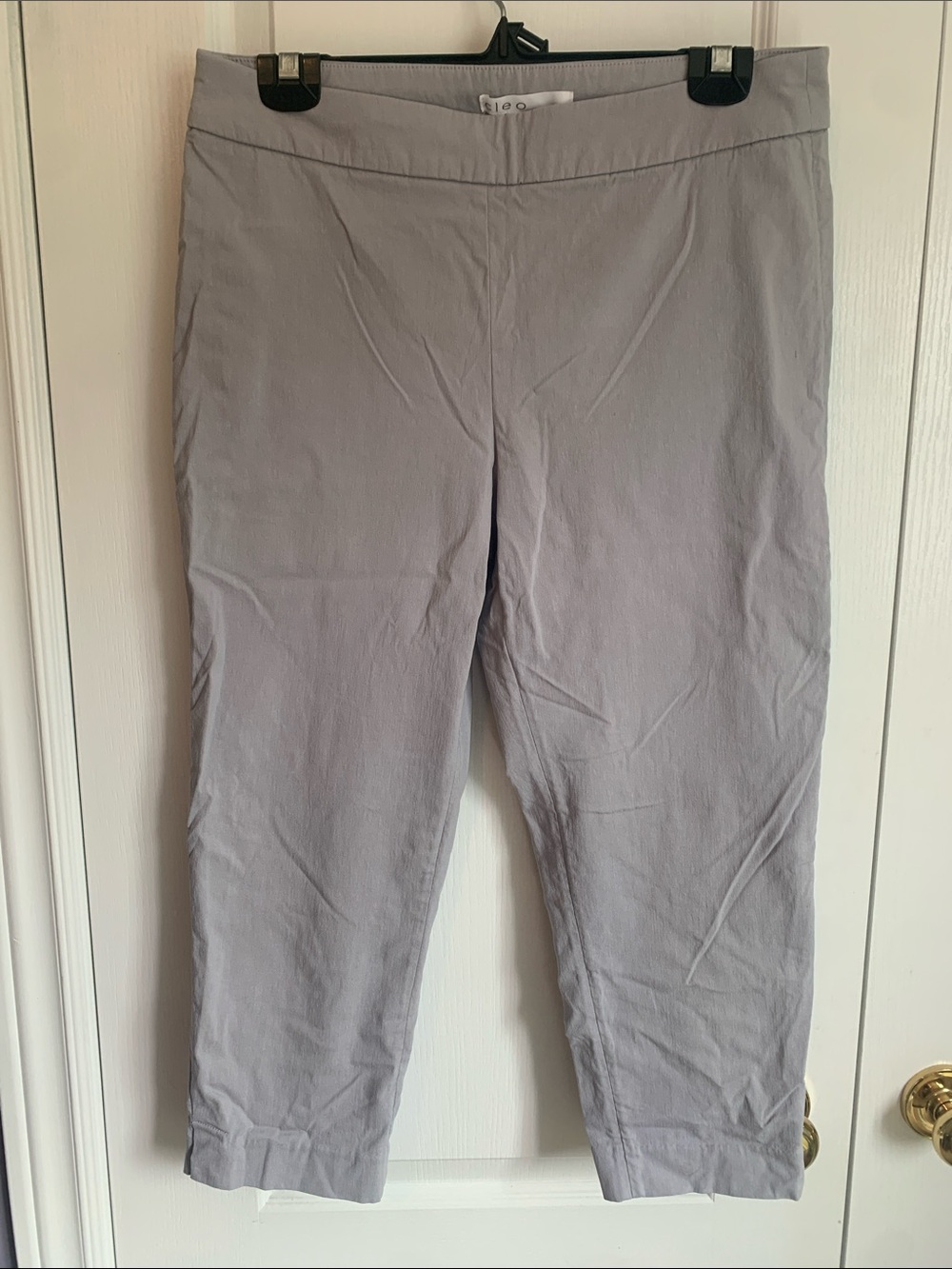 cleo Light Gray Ankle Cropped Stretch Pants